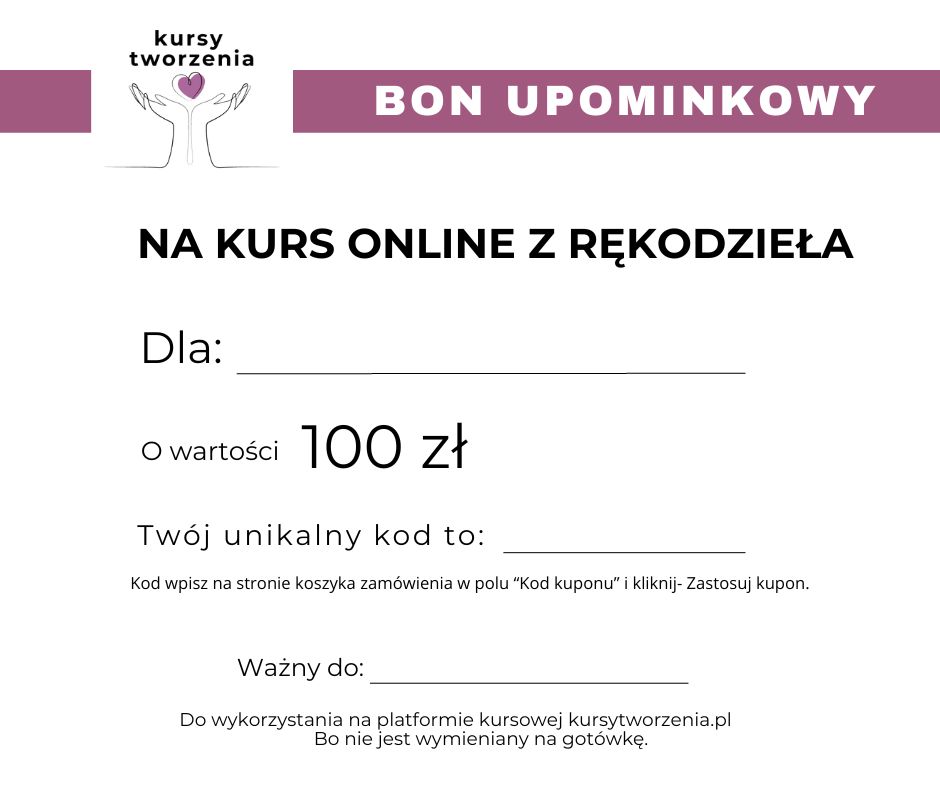 bon upominkowy kurs online 100 zł